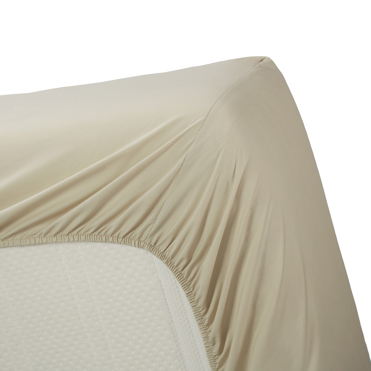percale sand hoek Hoeslaken matras percale white