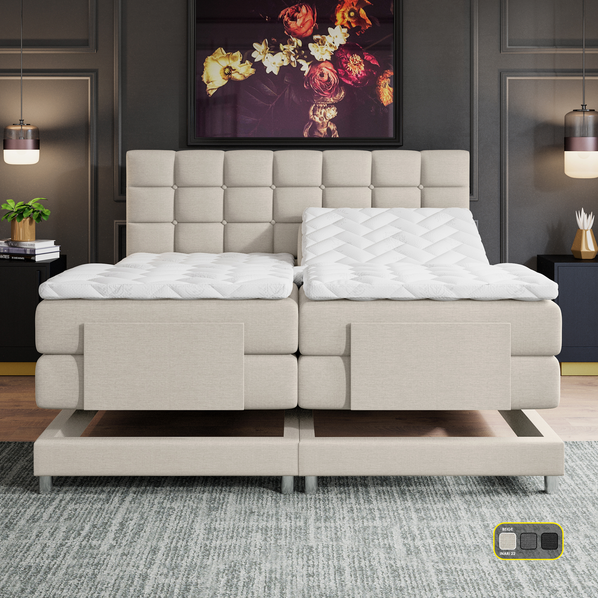 Elektro-4000-1.-Boxspring-Opbergledikant-1-persoonsbed-Ledikant-Matras--Bed