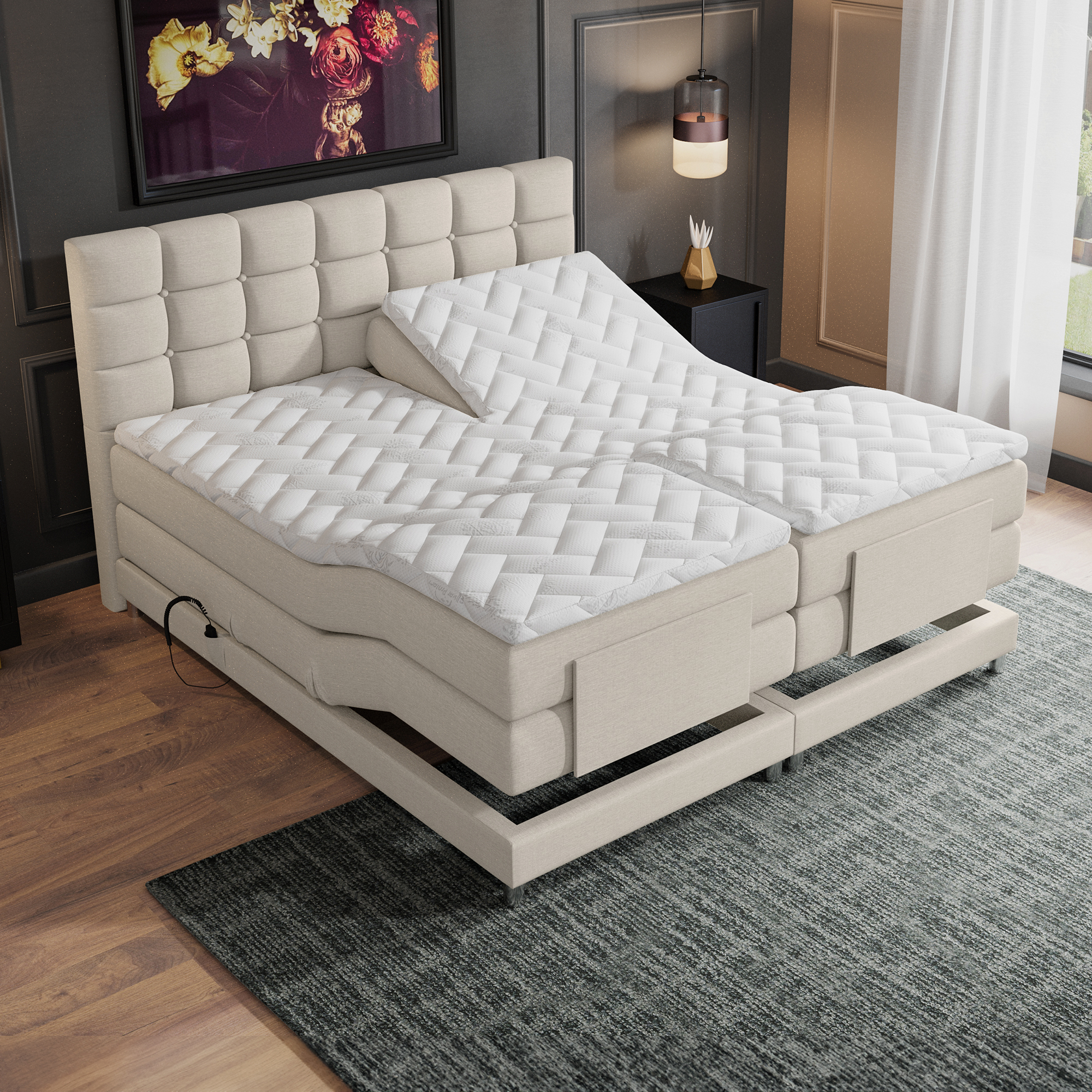 Elektro-4000-4-Boxspring-Opbergledikant-1-persoonsbed-Ledikant-Matras--Bed