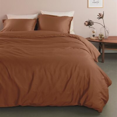 Dekbedovertrek Katoen Satijn Brown